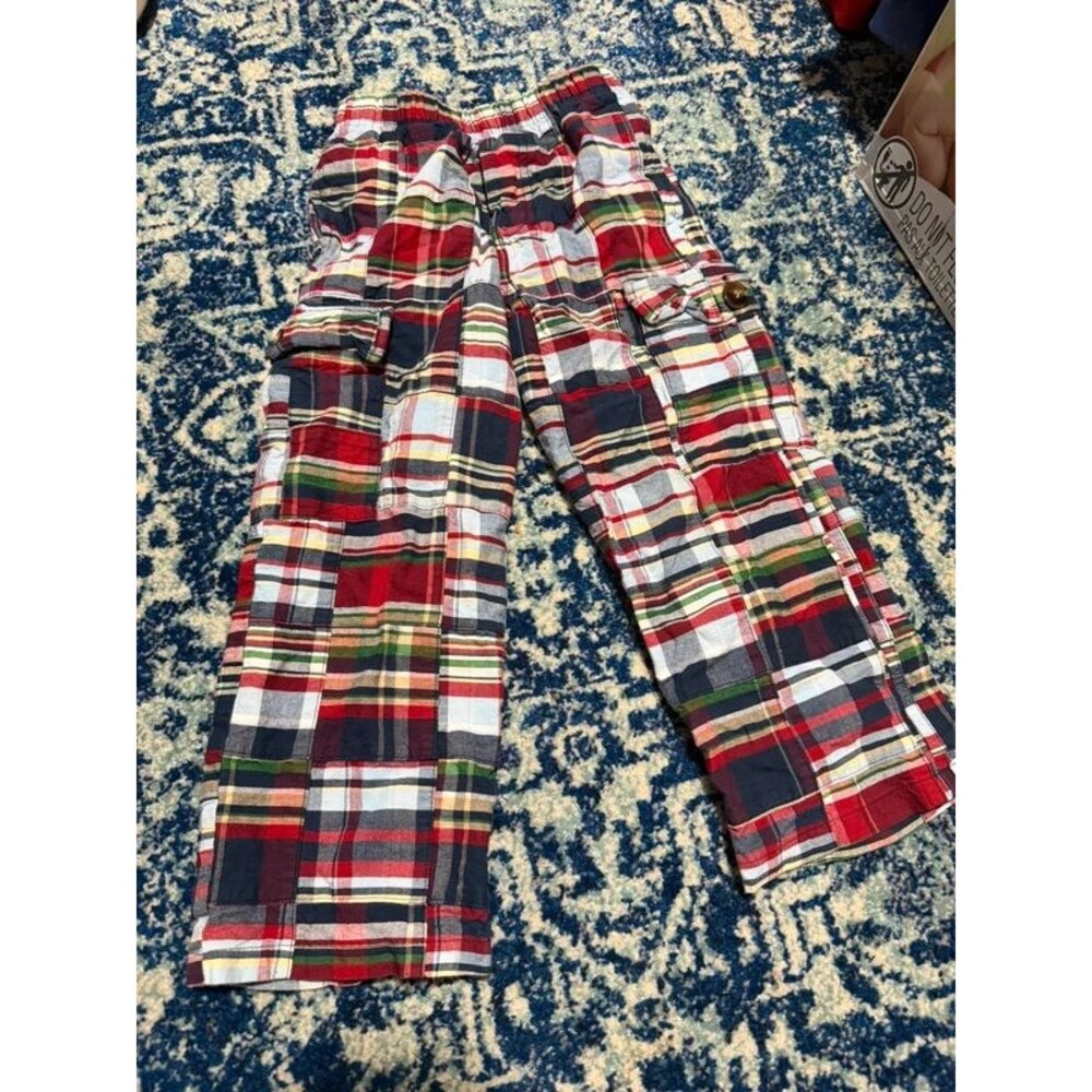 Kelly’s kids red blue plaid long pants 4t